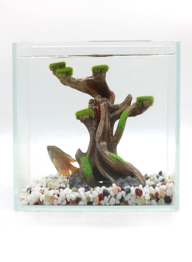 relaqcc Reptile Decor Aquarium Decorations Artificial Moss Resin Fish Tank Rocks Simulation Hollow Tree Leopard Gecko Trunk Accessories Aquarium View(Small) - Image 3
